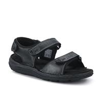 Men's Leather Adjustable Sandals - Black Size 8