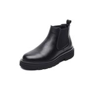 Men's Leather Ankle Boots Comfortable Chukka Dealer Boots Fashionable Work Boots,Black,9.5 UK