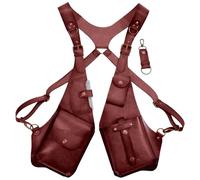 Men's Leather Anti-Theft Harness, Leather Anti-Theft Harness, Medieval Retro Strap Purse, Casual Double Shoulder Bag for Men and Women, Vintage Shoulder Bag, Strap, red, Siehe Beschreibung