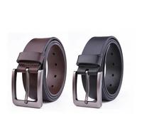 Men's Leather Belt - Genuine Full Grain Brown Leather Belt Men for Formal and Casual Wear - Handcrafted (Dark Brown, 100cm/38" waist)