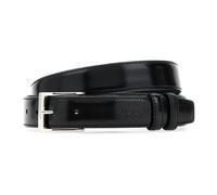 Men's Leather Belt with Hammered Effect Buckle- male- Hogan- Belts- Black- ONE SIZE- Accessories ONE SIZE