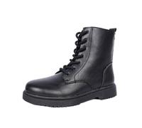 Mens Leather Boots Lace up High Top Orthopaedic Boot Flat Platform Wide Fit Walking Shoes Casual Arch Support Large Size Trainers Outdoor Non-Slip Footwear Slip on Loafers (Black, 7.5)
