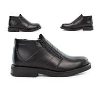 Mens Leather Boots Mens Ankle Boots Size 6 Boys Boot Size 8 Thermal Boot Real Leather Upper Faux Fur Thermal Wide Open Zip Fastening Sizes 6-12 Black 10 UK