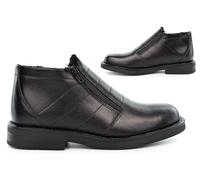 Mens Leather Boots Mens Leather Ankle Boots Size 6 Boys School Boot Wide Open Entry Junior Boys Boot Warm Thermal Lining Zip Up Both Sides Genuine Leathers Upper Black 9 UK