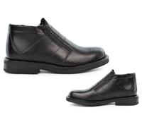 Mens Leather Boots Mens Wide Open Boots Size 6 Boys Boot Size 9 Ankle Boot Thermal Real Leather Upper Faux Fur Wide Open Zip Fastening Sizes 6-12 Black 10 UK