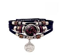 Men'S Leather Bracelet, 12 Constellation Luminous Bracelet Adjustable Leather Cuff Bangle With Zodac Sign Charm Handmade Astrology Jewelry Gifts For Women Men Scorpio