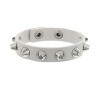 Men'S Leather Bracelet,2Pcs Punk Rock Studded Bracelets For Men Women Adjustable Leather Wristband Handmade Gothic 80S Jewelry Gift For Night Club Party Cosplay White