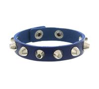 Mens Leather Bracelet,2Pcs Punk Rock Studded Bracelets For Men Women Adjustable Leather Wristband Handmade Gothic 80S Jewelry Gift For Night Club Party Cosplay Royal Blue