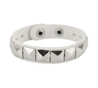 Mens Leather Bracelet,2Pcs Punk Rock Studded Bracelets For Men Women Leather Cuff Bangle Gothic 80S Retro Style Wristband Party Jewelry Gift Cosplay Accessories White