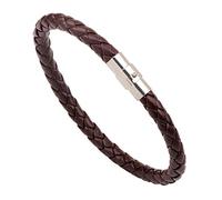 Men'S Leather Bracelet, 6Mm Creative Twist Braided Leather Bracelet Gothic Thin Wristband Punk Cuff Bangle For Men Women Father Jewelry With Gift Box Brown