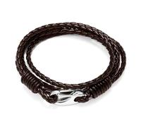 Mens Leather Bracelet Adjustable Premium Classic Handmade Braided Bracelet for Men Husband Boys Son Snake Pattern Wrap Genuine Men's Strap Bands Wrist Bangle with Clasp for Holiday Gifts (Brown)