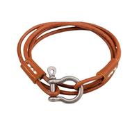 Men'S Leather Bracelet, Creative Multi Layered Leather Bracelet Gothic Thin Long Wristband Punk Cuff Bangle For Men Women Father Jewelry With Gift Box Brown
