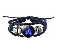 Mens Leather Bracelet,Hand-Woven Adjustable Multi-Layer Light Luxury Niche Design The Twelve Constellations Glow In The Dark Leather Bracelet, Energy Jewellery for Men Women Scorpio