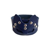 Mens Leather Bracelet,Hand-Woven Fox Shape Niche Design Fashion Snaps Buckle Width Leather Bracelet, Energy Jewellery for Women Men Royal Blue