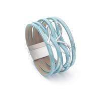 Mens Leather Bracelet,Hand-Woven Multi-Layer Bohemian Fashion Large Heart Magnetic Buckle Leather Bracelet, Energy Jewellery for Women Style S