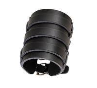 Mens Leather Bracelet,Mens Leather Wide Triple Straps Wrap Gauntlet Bracelet Buckle Fastening Arm Armor Cuff Bangle Unisex Rock Gothic Wistband Jewelry Gift Brown