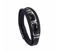 Mens Leather Bracelet,Multi-Layer Braided Leather Bracelet Natural Stone Leather Bracelet With Magnetic Clasp, Handmade Vintage Punk Jewellery Valentines Gift For Dad Boyfriend Husband Obsid