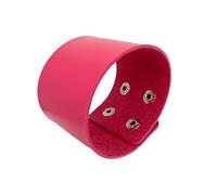 Mens Leather Bracelet,Wide Leather Bracelet Unisex Retro Steam-Punk Cuff Bangle Wrap Gothic Rock Biker Adjustable Wristbands Wide Jewelry Gift for Boys Men Father Rose Red