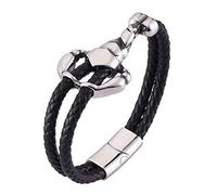 Mens Leather Bracelets, Genuine Leather Bracelet Scorpio Handmade Braided Wristband With Magnetic Clasp Black Double-Layer Men Jewellery Birthday Gifts For Him Boyfriend Best Friend