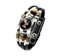 Mens Leather Bracelets, Initial Letter Leather Bracelet For Men Adjustable Initial A-Z Cuff Bangle With Buttons Stackable Handmade Alphabet Jewelry Gift For Dad Him Husband Letter Y