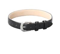 Mens Leather Bracelets, Ladies Genuine Leather Bracelet Adjustable Handmade Wristband With Buckle Punk Stackable Stirrup Straps Charming Jewelry For Women Teen Girls Black(Silver Buckle) Wid