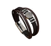 Mens Leather Bracelets, Magnetic Clasp Leather Bracelet Tree Of Life Handmade Braided Cuff Bangle Brown Mens Jewellery With Pouch Teen Boy Gifts For Graduation Birthday