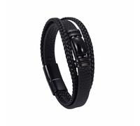 Mens Leather Bracelets,Multi-Layer Braided Leather Bracelet 19/21/23Cm Natural Stone Leather Bracelet With Magnetic Clasp Handmade Punk Jewellery Valentines Gift For Dad Boyfriend Husband Ob