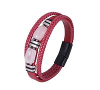 Mens Leather Bracelets,Multi-Layer Braided Leather Bracelet Natural Stone Leather Bracelet With Magnetic Clasp Viking Rope Bands Surfer Man Wristband Valentines Gift For Dad Boyfriend Husban