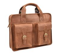 Mens Leather Briefcase Business Work Bag Multiple Pockets Office Messenger Thorn