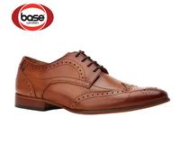 Mens Leather Brogues Shoes Base London Barbera Formal Office Work Lace Up Shoe