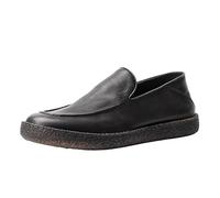 Mens Leather Casual Slip On Loafer Shoe Slip Resistant Work Shoes for Men Leather Non Slip Chef Shoes Men's Loafers & Slip-ons(Negro,7.5 UK)