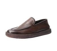 Mens Leather Casual Slip On Loafer Shoe Slip Resistant Work Shoes for Men Leather Non Slip Chef Shoes Men's Loafers & Slip-ons(Verde,9 UK)