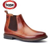 Mens Leather Chelsea Boot Base London Bloom Twin Gusset Pull On Ortholite Boots