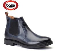 Mens Leather Chelsea Boot Base London Bloom Twin Gusset Pull On Ortholite Boots