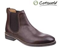 Mens Leather Chelsea Boots Cotswold Corsham Twin Gusset Pull On Boot UK6-12