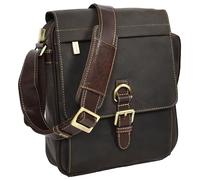 Mens Leather Cross Body Organiser Shoulder Work Tablet Bag Exeter (Oil Brown)