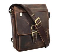 Mens Leather Cross Body Organiser Shoulder Work Tablet Bag Exeter (Oil Tan)