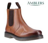 Mens Leather Dealer Boots Amblers Hard Wearing Twin Gusset Pull On Work Boot