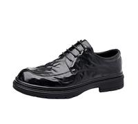 Mens Leather Dress Shoes Big and Tall British Style Business Formal Wedding Groom Shoes for Extended Sizes(Black,11)