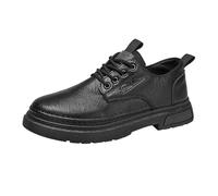 Mens Leather Dress Shoes Oxford Black Leather Shoes for Men Breathable Comfort Orthopedic Walking Hiking Boots Lace-Up Roung Toe Business Shoe Non Slip Chunky Sole Formal Shoe Footwear