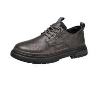 Mens Leather Dress Shoes Oxford Black Leather Shoes for Men Breathable Comfort Orthopedic Walking Hiking Boots Lace-Up Roung Toe Business Shoe Non Slip Chunky Sole Formal Shoe Footwear