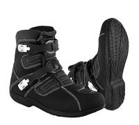 Mens Leather Fashion Motorcycle/Motorbike CE Amour Short Ankle Boots Anti Slip Rubber Soul Crash Protection Waterproof Racing Off Road Touring Sports Safety Bikers Protective Casual Summer Shoes