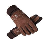 Men'S Leather Gloves Imitation Washed Leather Padded And Thickened Warm Riding Gloves