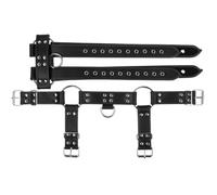 Men's Leather Harness Adjustable Shoulder Straps Male Half Harness Body Chest Belt Interest Buckles Costume Clubwear(Black)