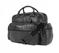 MENS LEATHER HOLDALL LUXURY TRAVEL BAG GYM SPORTS BAG LADIES FLIGHT BAG CABIN BAG WEEKEND BAG IN BLACK