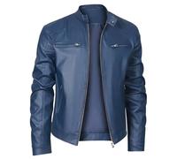 Mens Leather Jacket Clearance for Men PU Blazer Coat Today's Deals,Solid Lapel Long Sleeve Zipper Motorcycle Coat Outdoor Casual Sport Business Jackets Winter Warm Outwear with Pockets UK Size S-4XL