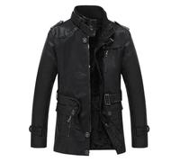 Men's Leather Jacket, Lightweight Motorcycle Jacket Brown Aviator Real Goat Skin Leather Shearling Style Vintage Bomber Flying Zip Up Bomber Jacket Men Men's Jackets Varsity Jacket Men Outwear Pu Coat
