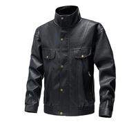 Mens Leather Jacket, Moto Jacket Brown Aviator Real Goat Skin Leather Shearling Style Vintage Bomber Flying Zip Up Mens Bomber Jackets Uk Mens Coats and Jackets Mens Lightweight Jacket Outwear Pu Coat