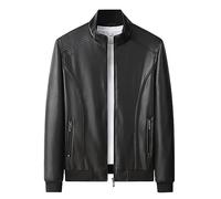 Men's Leather Jacket, Moto Jacket Brown Aviator Real Goat Skin Leather Shearling Style Vintage Bomber Flying Zip Up Mens Bomber Jackets Uk Men's Jackets Mens Casual Jacket Outwear Pu Coat