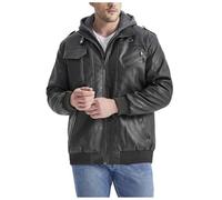 Men's Leather Jacket, Motorbike Jackets Brown Aviator Real Goat Skin Leather Shearling Style Vintage Bomber Flying Zip Up Mens Bomber Jackets Uk Mens Jacket Varsity Jacket Men Outwear Pu Coat